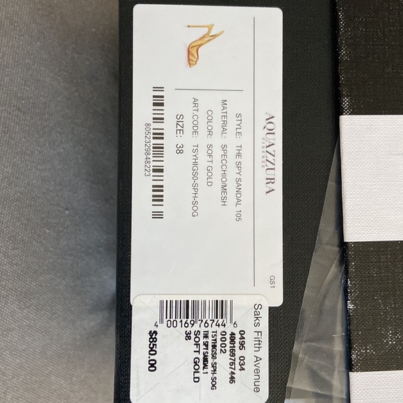 AQUAZURRA The Spy Gold Leather Metallic Slingback Pump sz 38 $NIB $950 - Picture 10 of 16